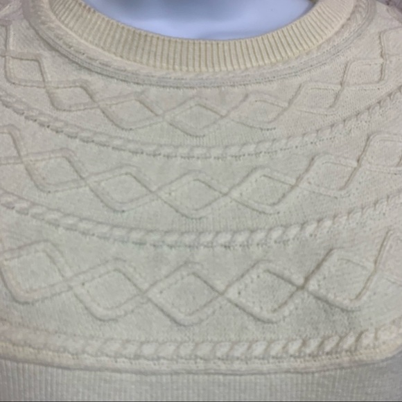 Talbots Cream Cotton Blend Long Sleeve Knit Sweater - Picture 2 of 11